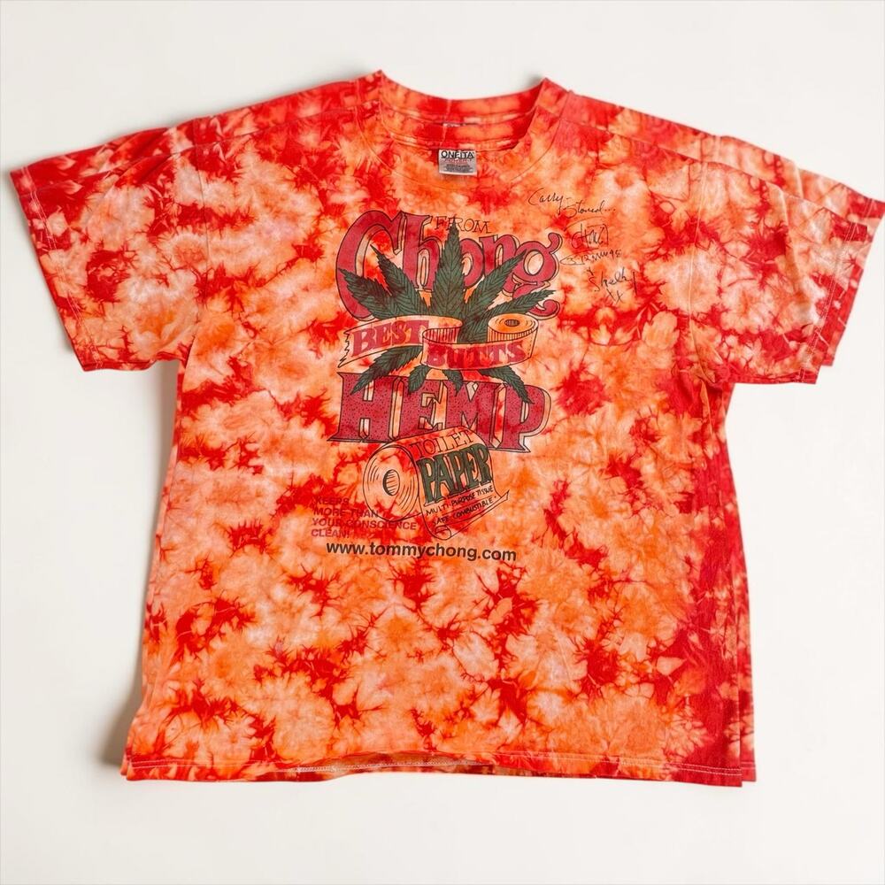 Tommy Chong Tie Dye T Shirt Large Best Plants Hemp Graphic Signed